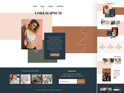 Norebro model landing page mockup design free landing page illustration landing page material design responsive design ui ui design ux web design