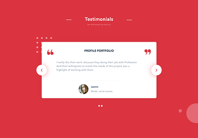 Testimonials branding dailyui design flat ios iosdesign testimonials typography ui uidesign uidesignpatterns ux