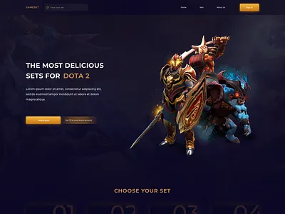 Game design dota2 figma game ui ux web website