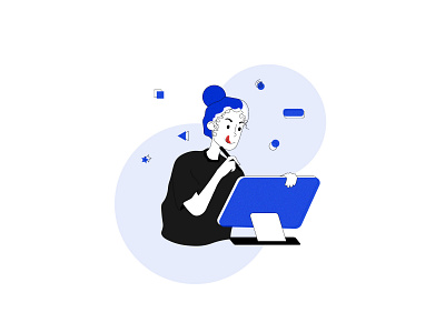 Girl is drawing character character design drawing girl illustrator minimal art vector