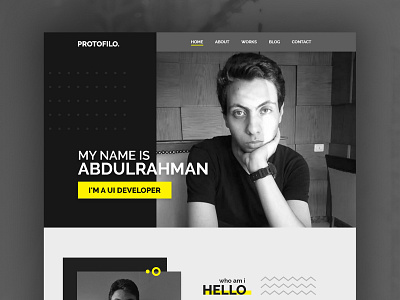 Personal Portfolio Website 🖤 black design homepage personal portfolio portfolio site ui ux web web design yellow