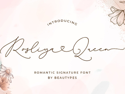 Rosliya Queen - Signature Heart Font