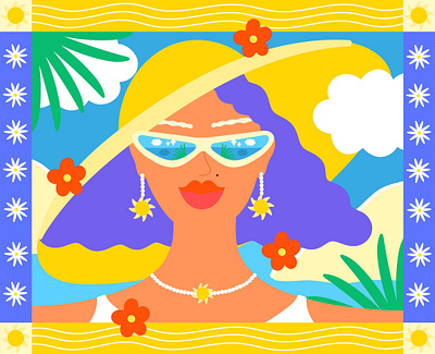 Sun bold branding campaign characterdesign colourful design editorial fashion illustration fashionillustration female fun holiday illustration illustrator summer vector visual art