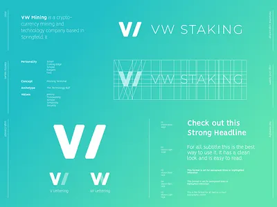 VW Mining Logo branding design icon illustration logo minimal typography vector web