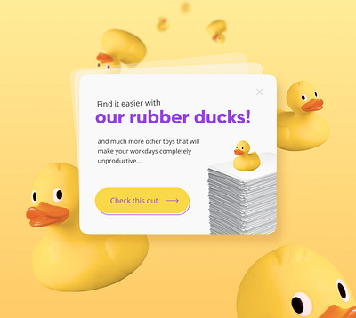 Rubber ducks popup figma flat modal window ui ui design ux visual design