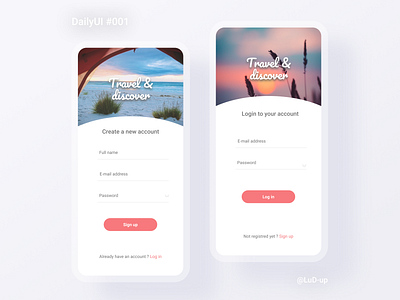 DailyUI 001 - Sign up / Login app concept daily 100 challenge daily ui design figma log in minimalist ui visual design