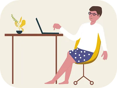 tired due to work from home boy character character design figmadesign icon vector illustration lockdown tired vector vector illustration work from home