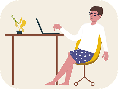tired due to work from home boy character character design figmadesign icon vector illustration lockdown tired vector vector illustration work from home