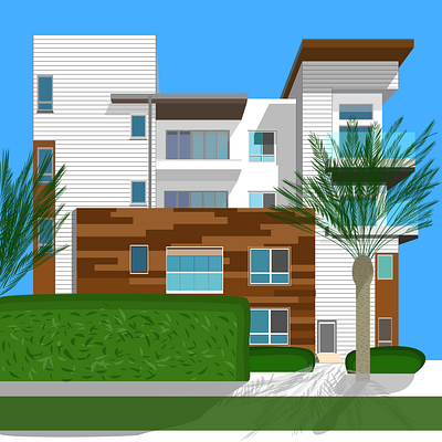 Sunny house architecture building illustration texture vector vector art vector illustration vectorartist vectornator visual design