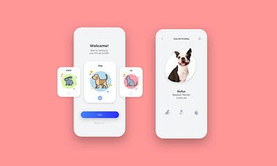 PetHealth 3D app application badge branding design dogs grid health icon logo pet ui ux