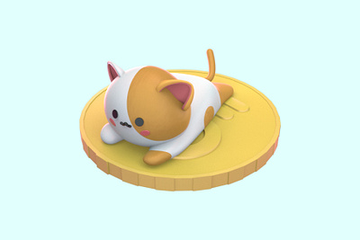 kitten 3d character illustration