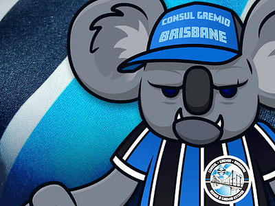 Koala mascot adobe austrália. animal brazil football illustration koala soccer supporters vector