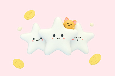 asterisks 3d character design illustration