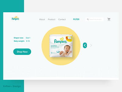 Pampers adobe xd concept diaper esther james landingpage pampers