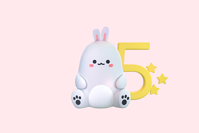 bunny 3d character design illustration