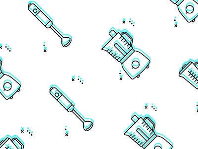 Kitchen supplies blender food processor icon icon design icon set iconography illustration kitchen kitchenware line art lineart pattern a day pattern art