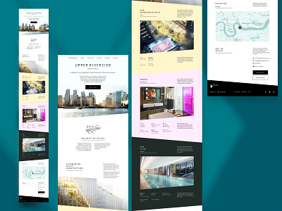 Upper Riverside Homepage "F" greenwich peninsula residential responsive website typography ui