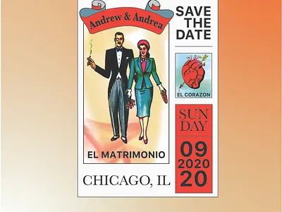 Save The Date design flat illustrator typography vector wedding