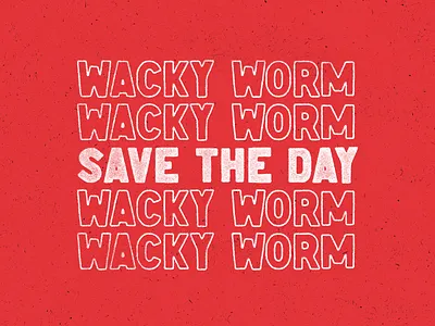 Wacky Saves the Day america bass design fishing oklahoma outline texture type typography vector vintage wacky worm