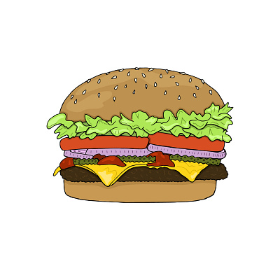 Hamburger burger cartoon cuisine design fast food food hamburger illustration junk vector