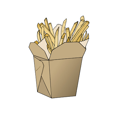 French fries cartoon design fast food food french fries illustration junk vector