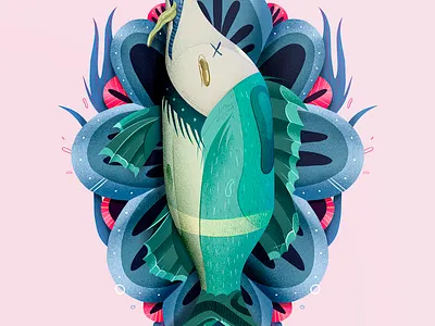 Beauty Dead adobe art blue design fish fishing illustrator pink procreate