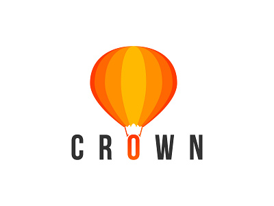 Crown | Hot Air Balloon Logo | Daily Logo Challenge: Day 2 business logo design design flat flat logo icon illustrator logodesign minimal minimalist logo vector