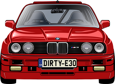 bmw e30 m3 evo illustration vecto vector vector illustration