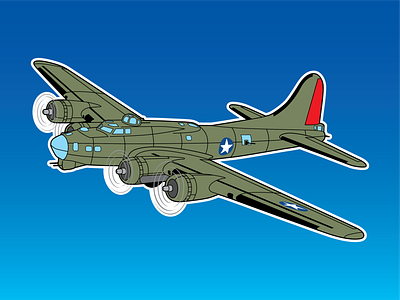 B-17 Bomber Illustration aircraft art aviation design illustration sticker design vector