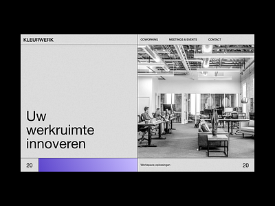 Kleurwerk — Home black branding clean coworking space design editorial editorial design gradients minimal ui web web design website