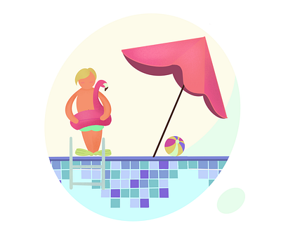 Pool time cartoon drawing illustration pool pool party poolside summer