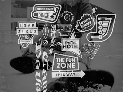 Camila Davi - brand icons branding design halftone icon illustration logo logo design retro typography vector