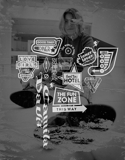 Camila Davi - brand icons branding design halftone icon illustration logo logo design retro typography vector