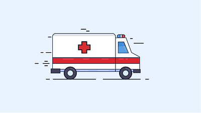 Ambulance aniamtion animated animated gif animation app branding car design digital digital illustration flat icon illustration illustrator logo ui vector website