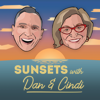 Digital Art for "Sunsets with Dan & Cindi" cartoon illustration illustration podcast art