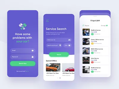 Car Repair Service App app branding design mobile mobile app mobile ui uiux