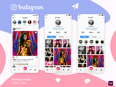 instagram redesign adobe xd instagram mobile app design mobile ui mobileapp ui
