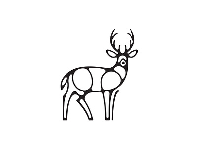 Deer Icon adobe illustrator animal buck deer design digital art flat icon illustration logo minimal vector