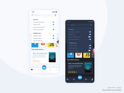 DailyUI_#007 - Settings adobe xd app design dailyui mobile app settings toggle toggle button toggle switch ui design ux design