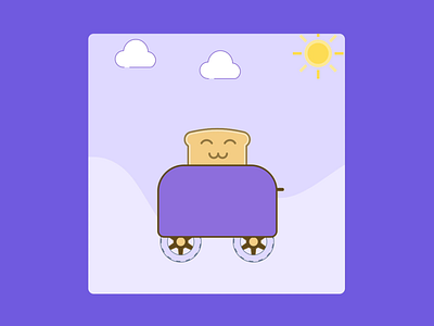 Toast Drive 2danimation cute illustration illustraion lottie motiongraphics toaster