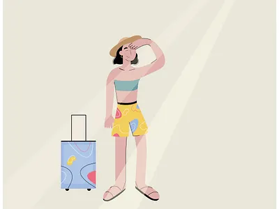 ready to travel bright colors children girl illustration illustration illustration art travel illustration traveling vector