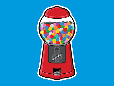 Gumball Machine design gumball gumball machine illustration logo sticker design vector