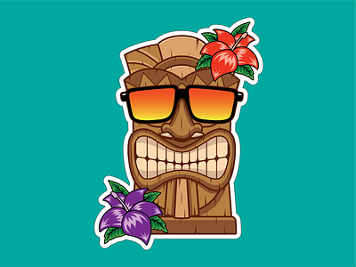 Cool Tiki Guy design illustration logo sticker design tiki tiki bar tiki mask vector