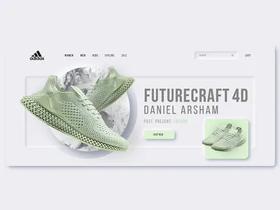 Adidas Neumorphism Landing Page adidas concept landingpage minimalist neumorphic neumorphism shoes ui uidesign webdesign