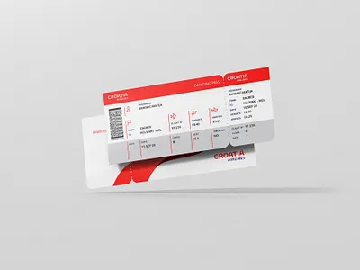 Croatia Airlines-Flight ticket airlines brand design brandidentity branding croatia design graphic graphic design graphic design graphicdesign tickets