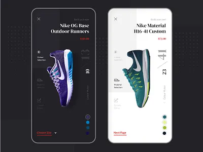 App Design : Shoe Customization Store Concept app app design branding design designs interaction design landing page landingpage mobile ui mvp product design prototype user interface user research ux