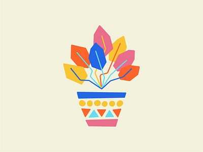 Potted Plant color doodle flat illustration good vibes illo illustration illustrations pebbles plant plant illustration planter plants potted plant sketch summer