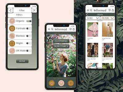 An ethical platform for many sustainable fashion brands clothing design ethical fashion home page product listing sustainable typography ui ux ux design web design