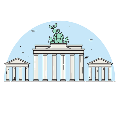 Brandenburger Tor black black lines bold lines cartoon illustration cartoonish city illustration design flat flat illustration icon illustration vector art vector artist vector illustration vector illustrations