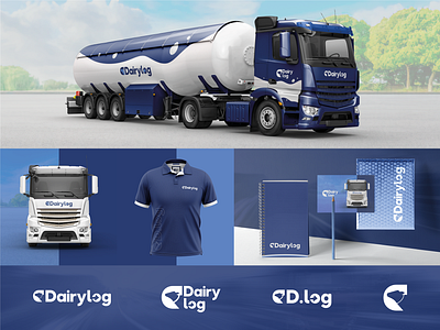 DairyLog | Brand Identity brand design branding dairy design graphic designer logistic logistics company logistics logo logo logo design logotype milk transport transportation design truck visual identity